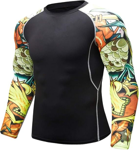 Mens Long Sleeve <b>Compression</b> <b>Shirt</b> Muscle Fit Gym Workout Fitness Running Training Performance Top Breathable Quick Dry Athletic - Product Image 2