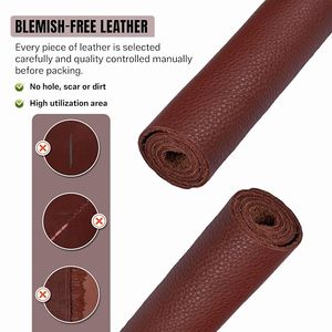 Feuille de cuir de vachette véritable, grain gaufré, suédée, épaisseur 1,2-1,4 mm, pour usage en mobilier - Product Image 2