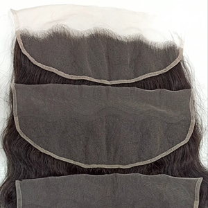 Frontale en dentelle 13x4 de qualité supérieure, cheveux humains brésiliens, nœuds blanchis, effet peau fondue invisible, pré-épilée - Product Image 1