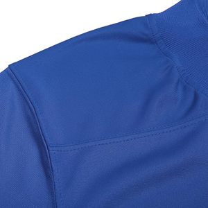 Maillot de sport bleu en polyester à manches courtes et col en V, léger, pour l'athlétisme, en polyester lavable - Product Image 6