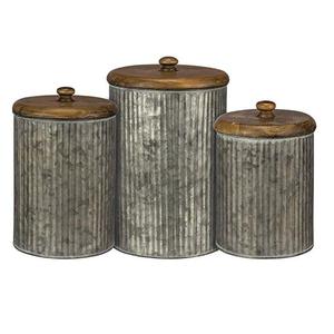 Nouvelle Arrivée : Boîte de Conservation Alimentaire en Métal Style Américain avec Couvercle en Bois, Idéale pour la Cuisine - Product Image 3