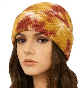 Custom Design Keep Warm Tie-dye 100% Cotton Bows & Camouflage Two-Tone Beanie for Winter Men Women <b>Beach</b> - Product Image 4