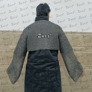 Camisa de Malla Metálica Medieval Hecha a Medida de Acero Suave, Anillos Remachados Planos de 9mm, Manga Completa, Armadura para Reenactment, Disfraz de Caballero para Cosplay - Product Image 3