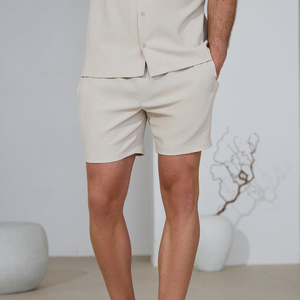 Shorts de sport pour homme 100% coton, avec cordon de serrage, tricotés, respirants, écologiques, séchage rapide, pour l'été, décontractés - Product Image 1
