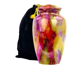 Urna Artesanal Espectacular, Urna Arcoíris, Urna Tie-Dye, Urna Tie-Dye para Cenizas Humanas, Urna Arcoíris, Urna de Colores Mixtos - Product Image 1