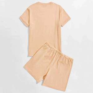 Conjuntos de Pantalones Cortos de Algodón 100% Orgánico para Hombre, Juego de Toallas, Camiseta y Pantalones Cortos de Felpa para Hombre, Servicio OEM - Product Image 2