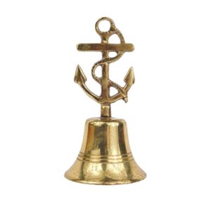Cloche de bateau nautique avec support thermolaqué et cloche de bateau en laiton pur poli pour décoration intérieure, décoration extérieure, portails de jardin - Product Image 3