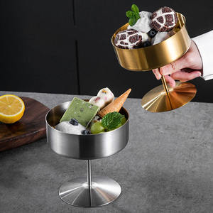 Tazón de Acero Inoxidable de Lujo para Helado, Postre, Ensalada, Pudín, Fruta y Yogur, Reutilizable - Product Image 1