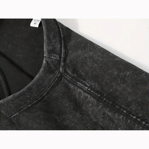 Ensemble 2 pièces d'été pour homme : T-shirt en coton épais délavé à l'acide et short, séchage rapide, logo imprimé en mousse, vêtements de marque - Product Image 6
