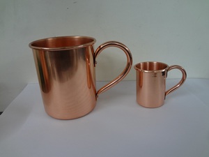 Taza Moscow Mule de Cobre Sólido Martillado de Pared Recta, 16 oz - Product Image 3