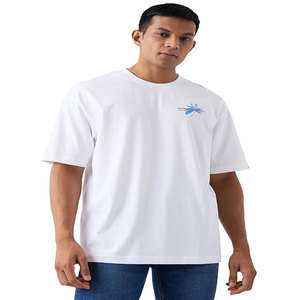 Camiseta Blanca de Manga Corta para Hombre, Cuello Redondo, Corte Regular, Algodón Jersey, Estilo Casual, Transpirable, con Logotipo Estampado en la Parte Delantera - Product Image 4