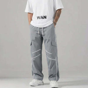 Pantalones unisex de pierna ancha estilo urbano, holgados, bordados, informales, gruesos, tipo jogger, streetwear, para hombre, personalizados - Product Image 5