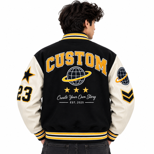 Chaqueta Varsity de Béisbol Personalizada con Bordado Chenille, Estilo Vintage, para Hombre, Chaquetas Personalizadas con Diseño de Collage - Product Image 2