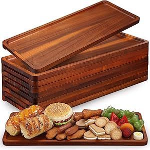 Bandeja rectangular de madera de mango, elegante y duradera, para servir bocadillos, bebidas, desayuno, té, café, uso en la cocina - Product Image 4