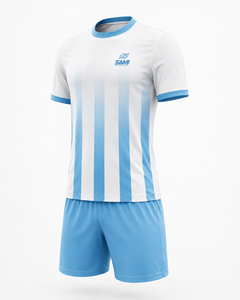 Unisex Soccer Jersey Set <b>White</b> <b>Blue</b> Solid Short Sleeve Moisture Wicking Uniform Adult Regular Fit Custom Team Wear 100% - Product Image 6