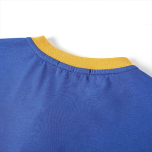 SGRho Royal Blue <b>Gold</b> Premium Henley Shirt Short Sleeve Button Placket Greek Letter Sorority Casual College Baseball Style - Product Image 3