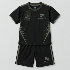 Conjunto deportivo corto para niños de uso diario que combina comodidad, calidad, flexibilidad y estilo moderno para niños energéticos, ropa informal. - Product Image 1