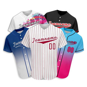 Maillot de baseball personnalisé, t-shirt, broderie 3D, couleurs personnalisées, logo, 100% polyester, respirant, séchage rapide, ensembles - Product Image 4