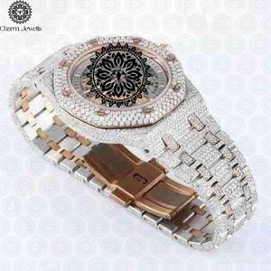 Montre de luxe Charm Jewells en acier inoxydable, boîtier 40 mm, analogique, mécanique, lumineuse, design tendance, bracelet homme 20 cm, date automatique, 10 bars - Product Image 4