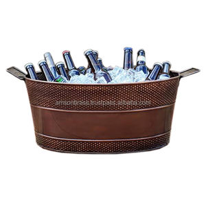 Bac à vin en métal, cuivre et métal de haute qualité, design gaufré de fleurs, anti-fuite pour boissons, bar - Product Image 5