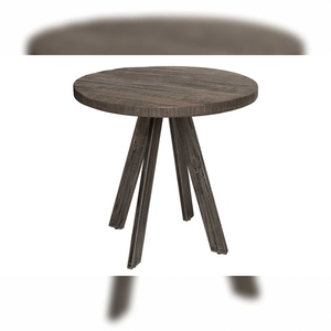 Vandana Natural Sense <b>dining</b> <b>table</b> IRON CRAFT 80cm round grey mango <b>wood</b> flexed legs - Product Image 4