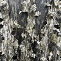 Combinaison de camouflage respirante en polyester pour la chasse au cerf, poncho camouflage 3D à feuillage, pour jeux en plein air