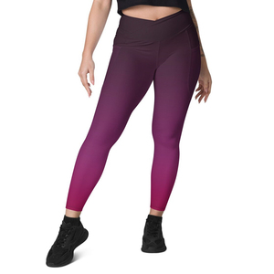 Top Sell8ing Fitness High Waist Full Length <b>Yoga</b> <b>Leggings</b> Solid Purple Seamless Stretch Women's Pants With Pockets - Product Image 1