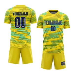 Ensemble de maillots de football pour hommes à motif éclair, kit de maillot de football personnalisé imprimé, respirant, séchage rapide, vêtements de sport d'entraînement OEM - Product Image 1