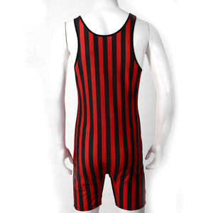 Traje de Artes Marciales de Una Pieza para Hombre, Rojo y Negro a Rayas, Ajustado, de Spandex, Talla Adulto, Uniforme Elástico para Artes Marciales Mixtas - Product Image 5