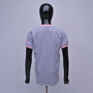 เสื้อยืดผ้าฝ้ายสีเทาสำหรับผู้หญิง คอกลม แขนสั้น ลำลอง พิมพ์ลายโลโก้ ผ้าเจอร์ซีย์ระบายอากาศ ใส่ได้ในฤดูใบไม้ผลิและฤดูร้อน - Product Image 2