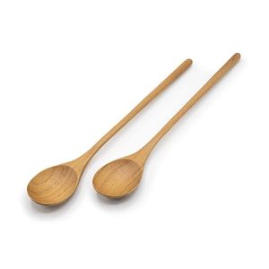 Cuillère de cuisine en bois naturel, ustensile de cuisine en bois fait main, écologique, cuillère à remuer en bois massif pour cuisiner, servir, faire cuire - Product Image 2