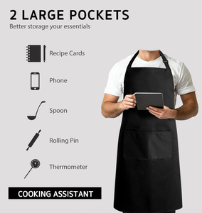 Nouveaux tabliers de travail personnalisés de haute qualité avec logo, grandes tailles, en coton, pour boulangerie, café, cuisine, restaurants, hommes et femmes - Product Image 6
