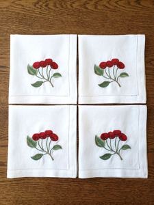 Serviettes de table carrées classiques personnalisées en coton brodé, lavées à la pierre, avec ourlet festonné, lavables en machine, toutes tailles, pour la maison et les mariages - Product Image 3