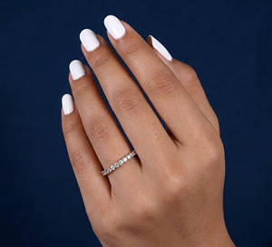 Anillo de Eternidad de Lujo SHIVPATH con Diamante Cultivado en Laboratorio, Corte Marquesa, Oro de 14K |   Anillo de Compromiso Apilable |   Conector Compartido - Product Image 6