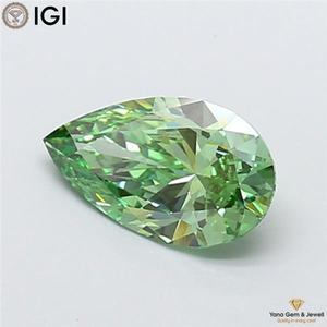 เพชร CVD สีเขียวแฟนซี ความใส VS1 น้ำหนัก 1.50 กะรัต ทรงลูกแพร์ พร้อมใบรับรอง IGI สำหรับงานแต่งงานสุดหรู - Product Image 4