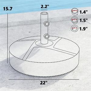 Base per Ombrellone da Patio Marrone, Solo Base, Supporto e Staffa per Ombrellone da Terrazzo, Accessorio Premium per Arredamento Esterno - Product Image 6