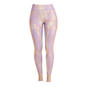 Leggings de Yoga Amarillo Lavanda de Cintura Alta para Mujer, Spandex/Nylon, Cintura Elástica, Transpirables, de Secado Rápido, Ligeros, Largos, Talla Grande - Product Image 1