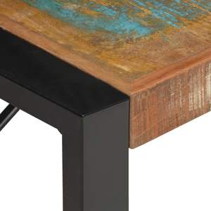 โต๊ะกาแฟไม้รีเคลมหลากสีพร้อมเหล็กเคลือบสีฝุ่น เฟอร์นิเจอร์ที่มีเอกลักษณ์และทนทาน - Product Image 4