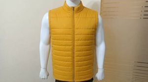 Men's <b>Navy</b> Blue Sleeveless <b>Padded</b> Vest Stand Collar Zipper Closure Lightweight Winter <b>Jacket</b> Regular Fit Solid Color - Product Image 3