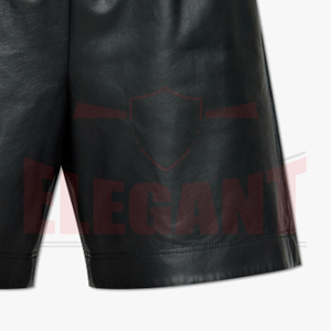 Black Eco-Friendly Breathable Waterproof Machine Washable Mid Waist Elastic Waist Premium Quality Pu Leather Shorts <b>for</b> <b>Men</b> - Product Image 6