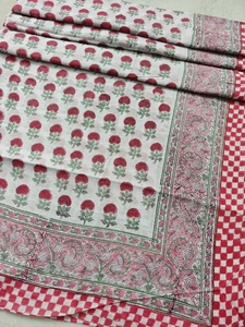 Sarong pareo drapé léger réversible en coton 100% doux, imprimé floral, fait main, de qualité supérieure, respectueux de l'environnement - Product Image 3