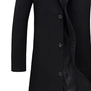 Manteau long en cuir chaud pour homme, style trench-coat, pour l'automne et l'hiver, vêtement formel, veste d'extérieur - Product Image 3
