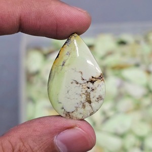 Lot de cabochons en chrysoprase citron naturel, vente en gros de pierres précieuses en chrysoprase pour la création de bijoux - Product Image 3