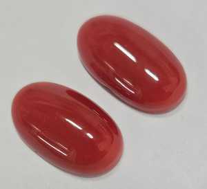 Coral Rojo Natural Italiano Ovalado Plano de Mejor Calidad, Gema Suelta para la Fabricación de Joyas - Product Image 3