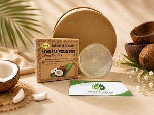 Premium Coconut Oil <b>Soap</b> Bar | 100% Natural Palm Oil Base Organic Bath <b>Soap</b> for All Skin Types - Product Image 2