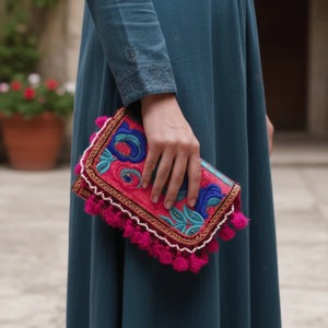 Premium quality Gulbahaar Floral Embroidered Clutch <b>Bag</b> Available for Affordable Price from India - Product Image 5