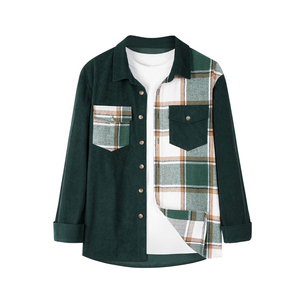 Wholesale <b>Men's</b> High Quality <b>Flannel</b> Shirt Hoodie Casual Plaid Shirt <b>Jacket</b> Heavyweight Outerwear - Product Image 5