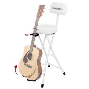 Taburete para Guitarra 5Core, Silla Acolchada de 3.15 Pulgadas con Respaldo, Asiento Musical Plegable con Reposapiés Integrado, Soporte para Guitarra - Product Image 1