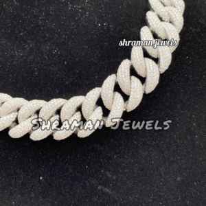 Cadena de Eslabones Cubanos Personalizada de Plata 925 con Baño de Rodio, Diamantes de Moissanita de 20mm y 24 Pulgadas, Estilo Bling Iced Hip Hop, Regalo Unisex para Boda - Product Image 3