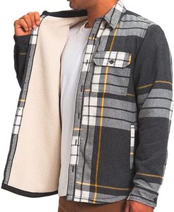 Veste en toile et flanelle pour l'hiver 2024, patchwork, épaisse, doublée de polaire, à capuche, streetwear unisexe, décontractée - Product Image 6